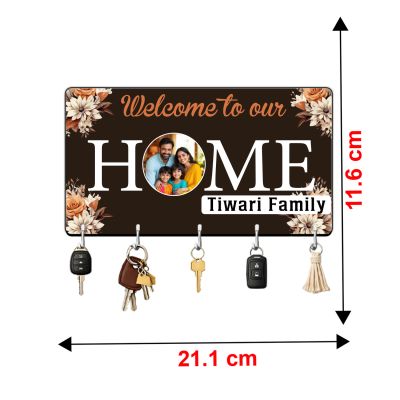 Personalised Family Welcome Key Holder with 5 Hooks